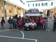  بالصور: مدير محطة نجمة داوود الحمراء بيافا أنور شرقاوي يُطلق حملة توعوية لطلاب المدارس الابتدائية